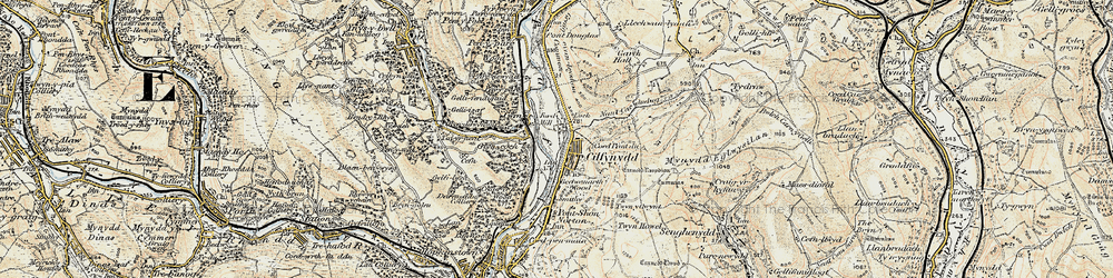 Old map of Taff Vale in 1899-1900