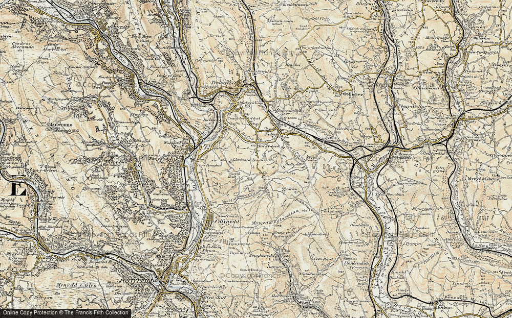 Old Map of Historic Map covering Whitehall in 1899-1900
