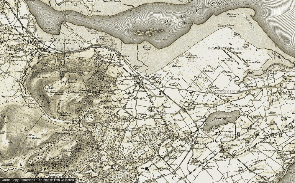 Old Map of Tain, 1911-1912 in 1911-1912