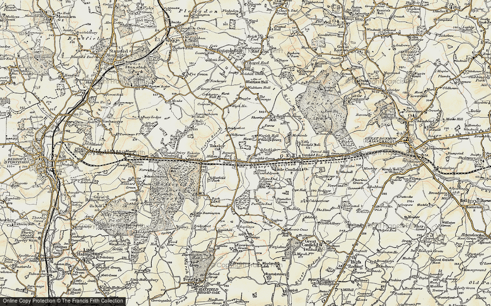 Old Map of Takeley, 1898-1899 in 1898-1899