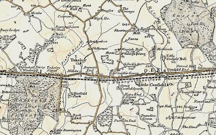 Old map of Takeley in 1898-1899