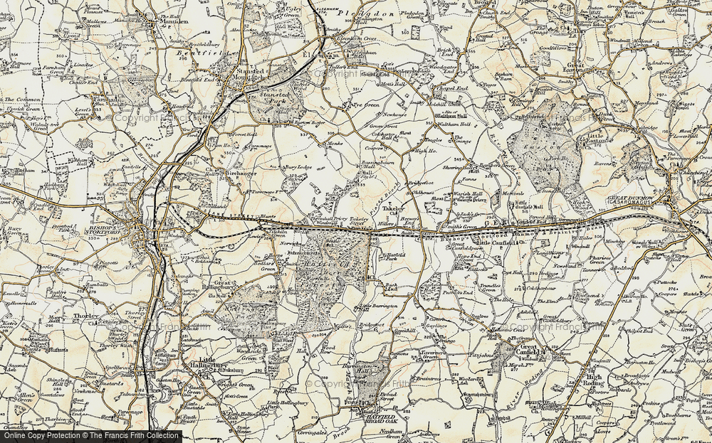 Old Map of Takeley Street, 1898-1899 in 1898-1899