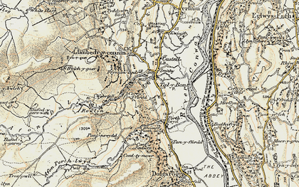 Old map of Tal-y-bont in 1902-1903