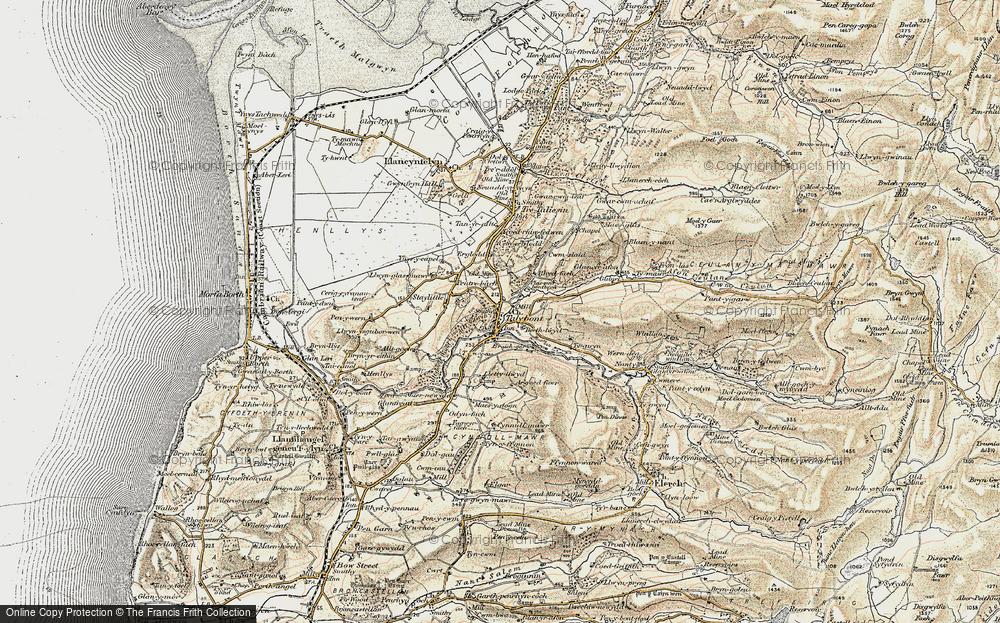 Old Map of Historic Map covering Caer Lletty-llwyd in 1902-1903