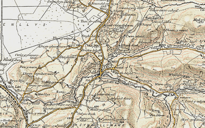 Old map of Tynrhelyg in 1902-1903