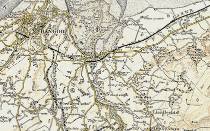 Old map of Tal-y-bont in 1903-1910