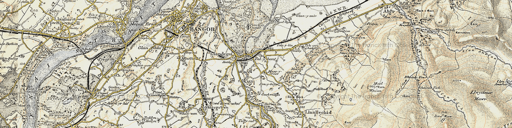 Old map of Tal-y-bont in 1903-1910