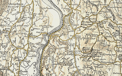 Old map of Tal-y-cafn in 1902-1903