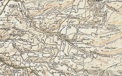 Old map of Tal-y-Wern in 1902-1903