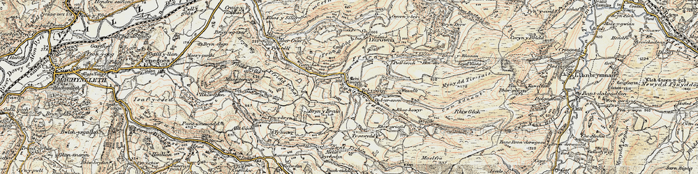 Old map of Tal-y-Wern in 1902-1903