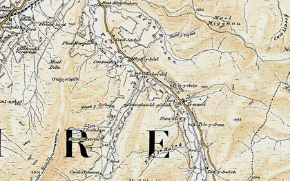 Old map of Afon Fechan in 1903