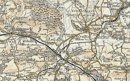 Old map of Talbot Green in 1899-1900