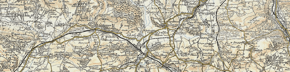 Old map of Talbot Green in 1899-1900