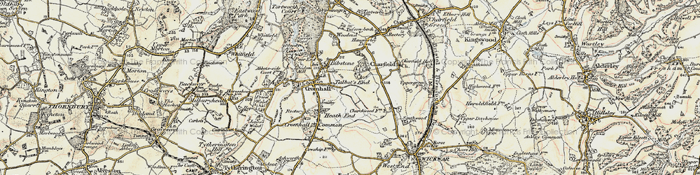 Old map of Talbot's End in 1899