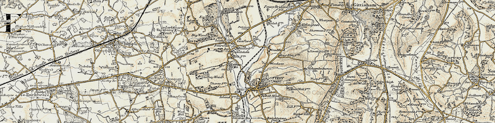 Old map of Taleford in 1898-1900