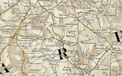 Old map of Blaenglowonfach in 1901