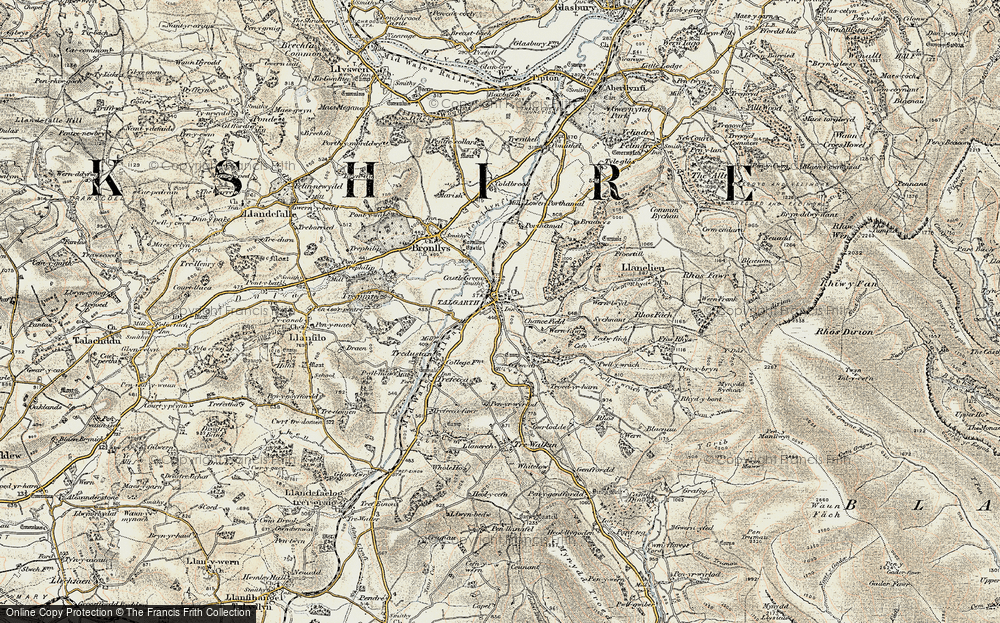 Old Map of Talgarth, 1900-1901 in 1900-1901