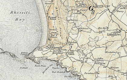 Old map of Talgarth's Well in 1900-1901