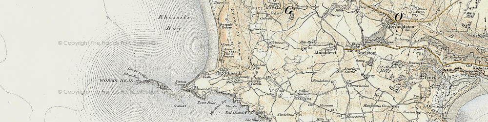 Old map of Talgarth's Well in 1900-1901