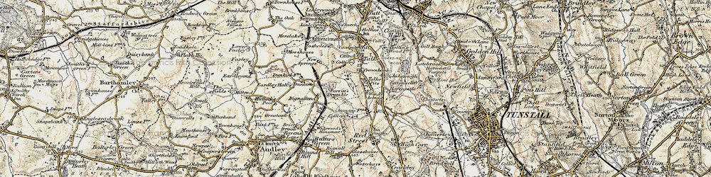 Old map of Talke Pits in 1902