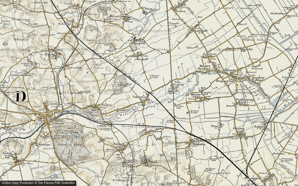 Old Map of Tallington, 1901-1902 in 1901-1902