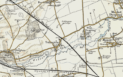 Old map of Tallington in 1901-1902