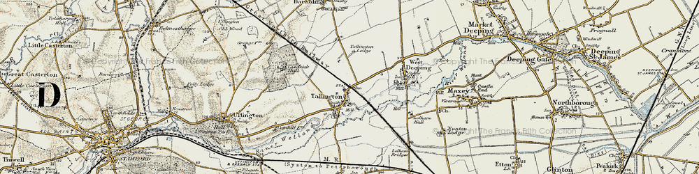 Old map of Tallington in 1901-1902