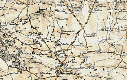 Old map of Talskiddy in 1900
