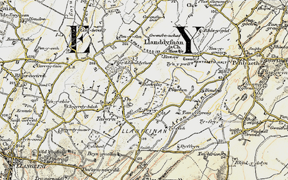 Old map of Talwrn in 1903-1910