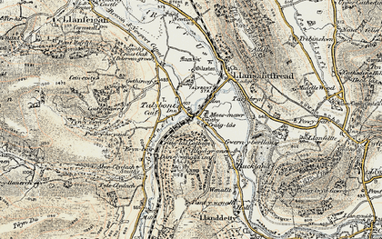 Old map of Talybont-on-Usk in 1899-1901