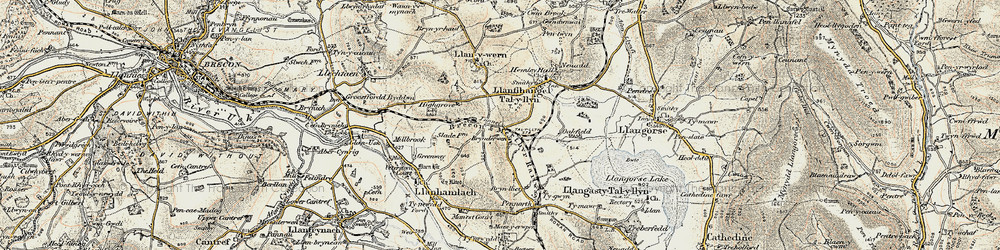 Old map of Talyllyn in 1900-1901