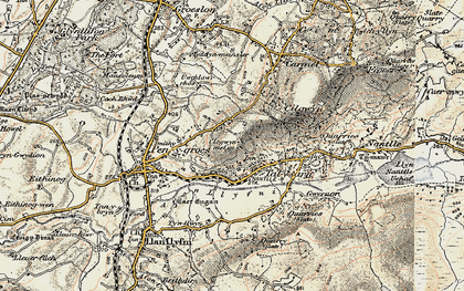 Old map of Afon Llyfni in 1903