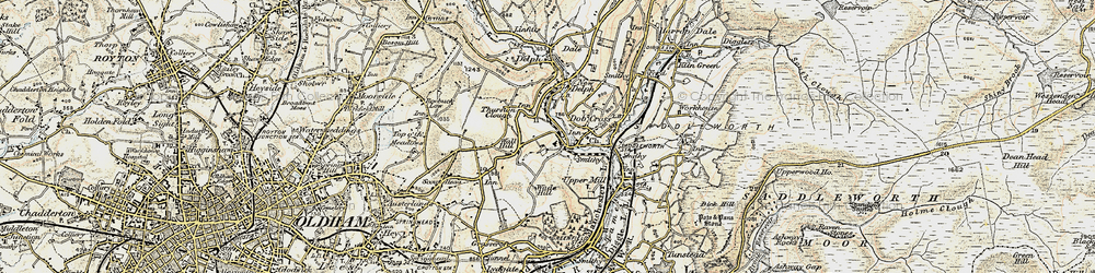 Old map of Tame Water in 1903