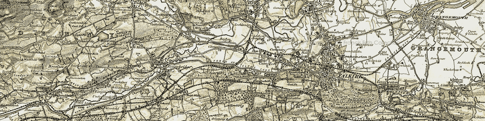 Old map of Wester Carmuirs in 1904-1907
