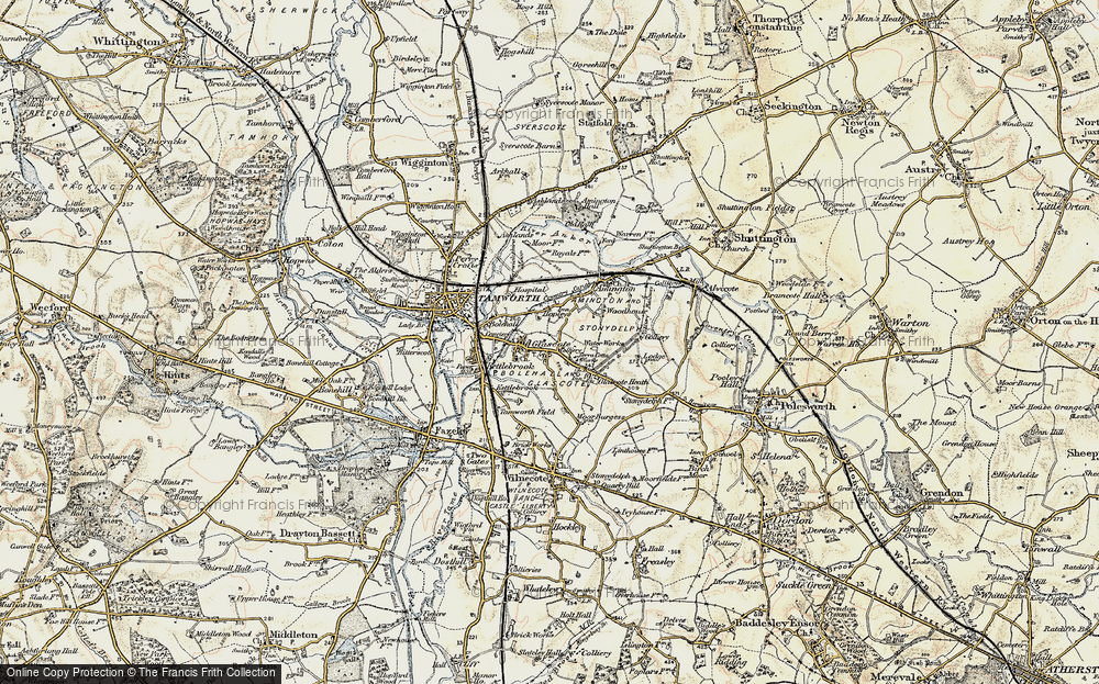 Old Map of Tamworth, 1901-1902 in 1901-1902