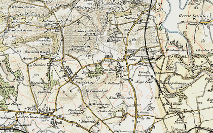 Old map of Tan Hills in 1901-1904