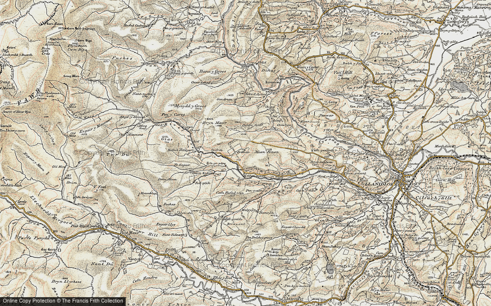 Old Map of Historic Map covering Bryn Deildre in 1902-1903