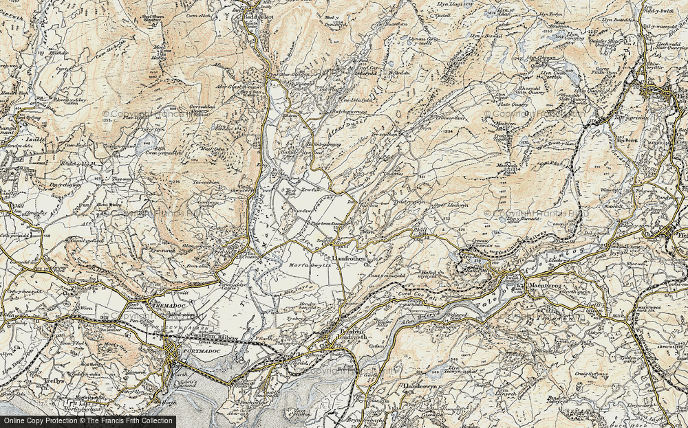 Old Map of Historic Map covering Ynys Fer-lâs in 1903