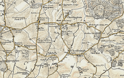 Old map of Tan Office Green in 1899-1901