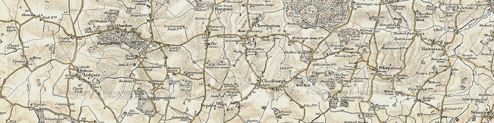 Old map of Tan Office Green in 1899-1901