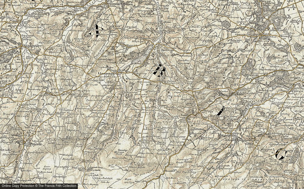 Old Map of Historic Map covering Bryn Bigad in 1902-1903