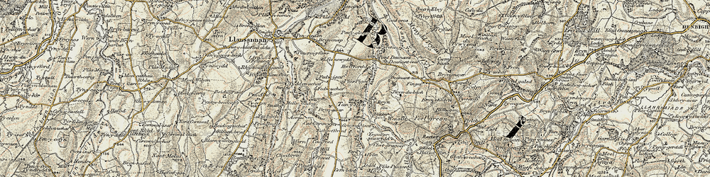 Old map of Bryn Bigad in 1902-1903