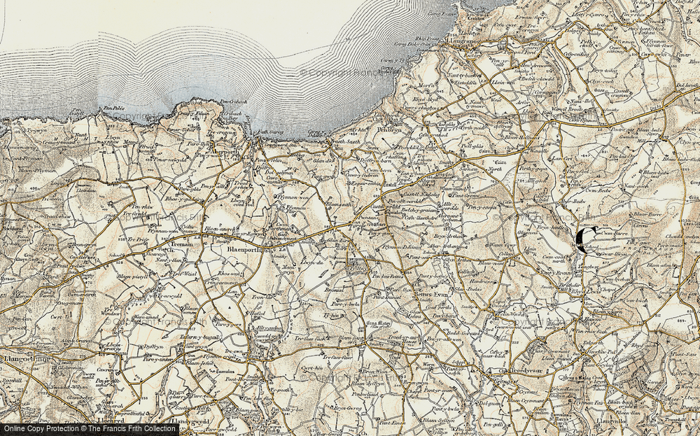 Old Map of Historic Map covering Blaensaith Fawr in 1901