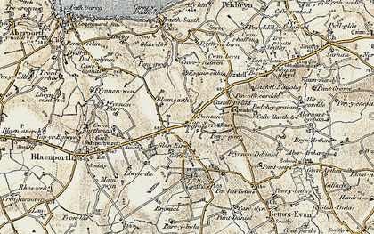 Old map of Tan-y-groes in 1901