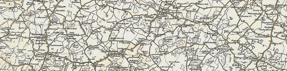 Old map of Tanden in 1897-1898