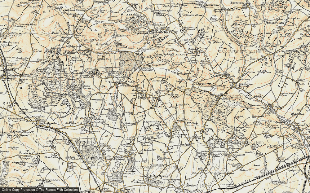 Old Map of Historic Map covering Blagden Ho in 1897-1900