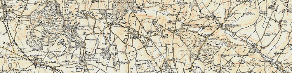 Old map of Tangley in 1897-1900