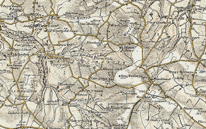Old map of Afon Barddu in 1901