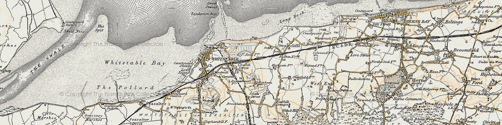 Old map of Tankerton in 1898-1899