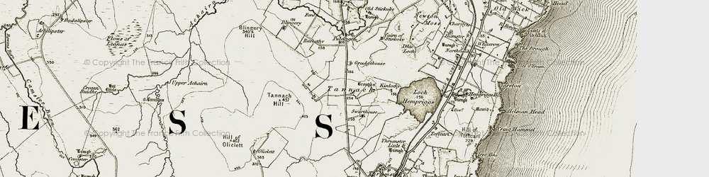 Old map of Tannach in 1912